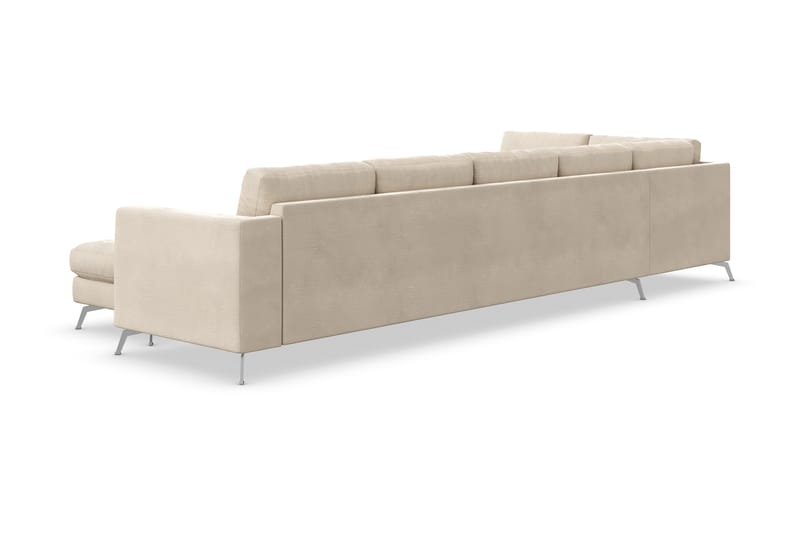 Ocean Lyx U-soffa med Schäslong Vänster - Beige/Sammet - Divansoffor & schäslongsoffa