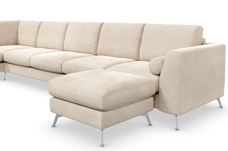 Ocean Lyx U-soffa med Schäslong Vänster - Beige/Sammet - Divansoffor & schäslongsoffa