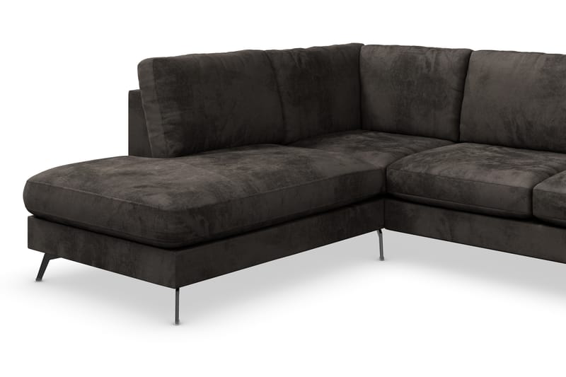 Ocean Lyx U-soffa med Schäslong Vänster - Mörkgrå/Sammet - Möbler - Soffa - Divansoffor & schäslongsoffa