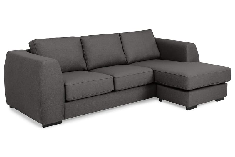 Optus 3-sits Vändbar L-formad Divansoffa i Tyg - Mörkgrå - Möbler - Soffa - Divansoffor & schäslongsoffa