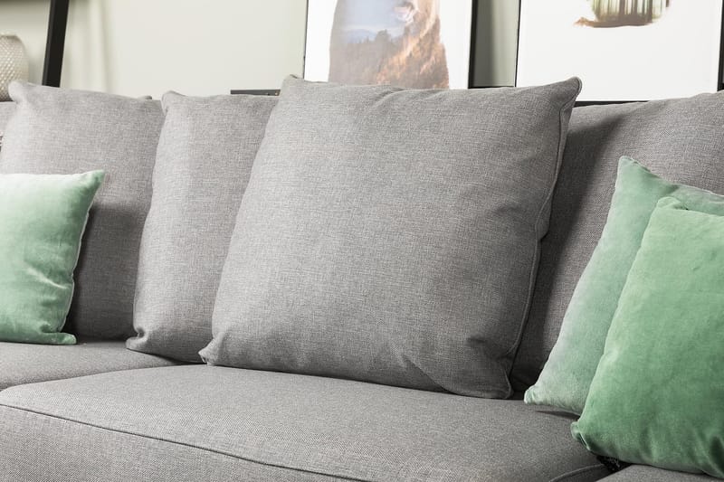 Optus 4-sits Högervänd L-formad Schäslongsoffa i Tyg inkl Kuvertkuddar - Ljusgrå - Möbler - Soffa - Divansoffor & schäslongsoffa - 3 sits soffa med divan