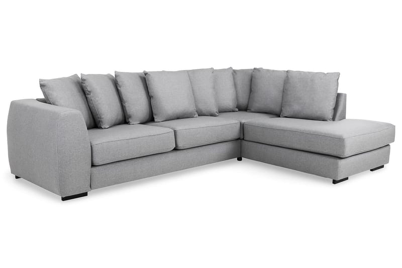 Optus 4-sits Högervänd L-formad Schäslongsoffa i Tyg inkl Kuvertkuddar - Ljusgrå - Möbler - Soffa - Divansoffor & schäslongsoffa - 3 sits soffa med divan