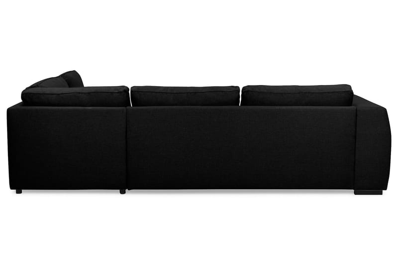 Optus 4-sits Högervänd L-formad Schäslongsoffa i Tyg - Svart - Möbler - Soffa - Divansoffor & schäslongsoffa