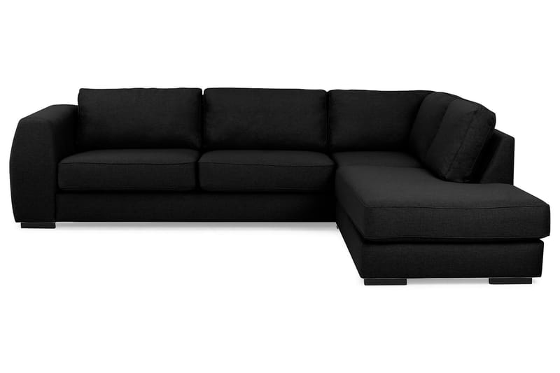 Optus 4-sits Högervänd L-formad Schäslongsoffa i Tyg - Svart - Möbler - Soffa - Divansoffor & schäslongsoffa