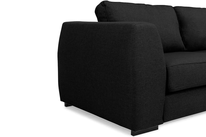 Optus 4-sits Högervänd L-formad Schäslongsoffa i Tyg - Svart - Möbler - Soffa - Divansoffor & schäslongsoffa