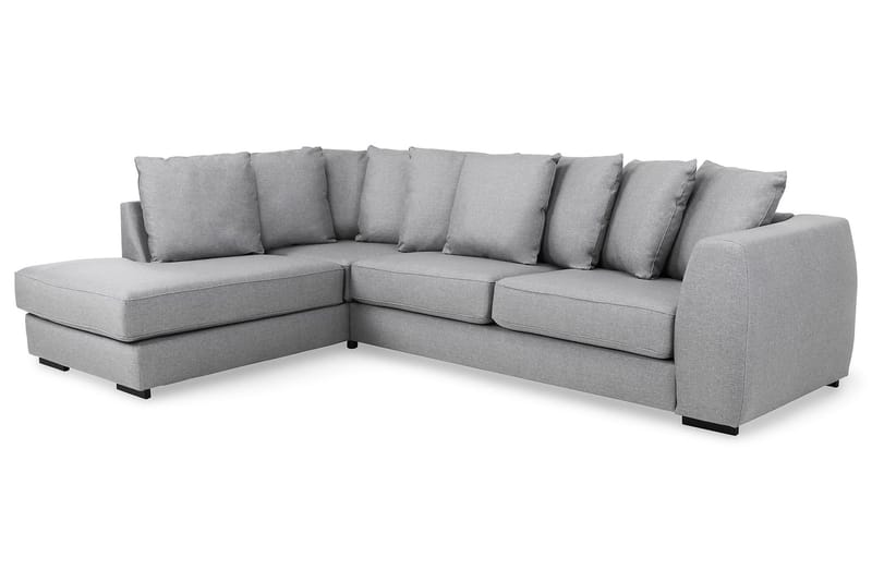 Optus 4-sits Vänstervänd L-formad Schäslongsoffa i Tyg inkl Kuvertkuddar - Ljusgrå - Möbler - Soffa - Divansoffor & schäslongsoffa - 3 sits soffa med divan