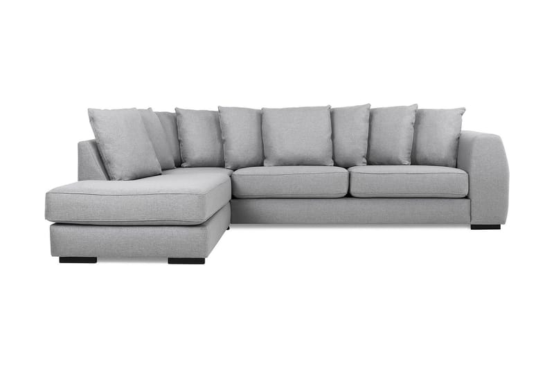 Optus 4-sits Vänstervänd L-formad Schäslongsoffa i Tyg inkl Kuvertkuddar - Ljusgrå - Möbler - Soffa - Divansoffor & schäslongsoffa - 3 sits soffa med divan