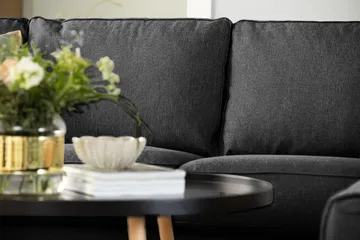 Optus 4-sits Vänstervänd L-formad Schäslongsoffa i Tyg - Mörkgrå - Möbler - Soffa - Divansoffor & schäslongsoffa