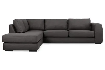 Optus 4-sits Vänstervänd L-formad Schäslongsoffa i Tyg - Mörkgrå - Möbler - Soffa - Divansoffor & schäslongsoffa