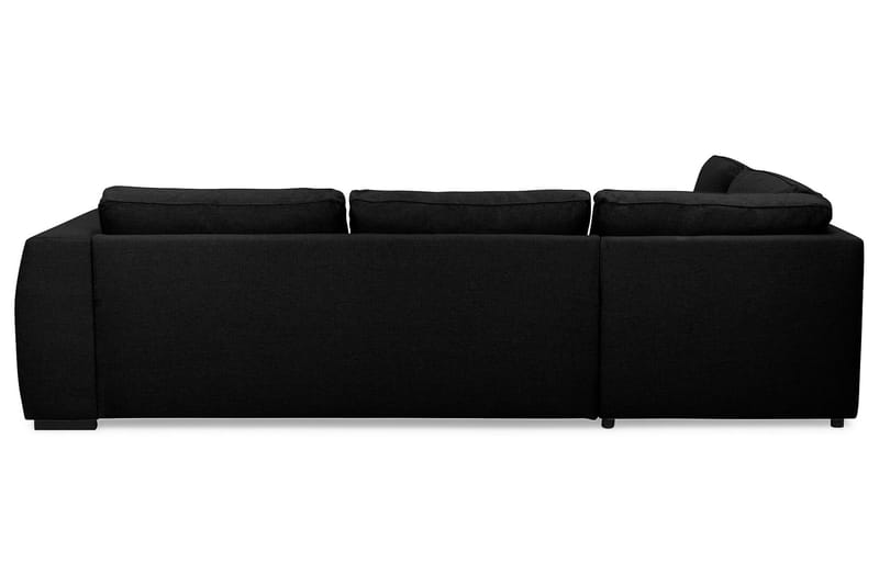 Optus 4-sits Vänstervänd L-formad Schäslongsoffa i Tyg - Svart - Möbler - Soffa - Divansoffor & schäslongsoffa