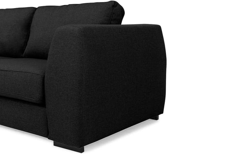 Optus 4-sits Vänstervänd L-formad Schäslongsoffa i Tyg - Svart - Möbler - Soffa - Divansoffor & schäslongsoffa - 4 sits soffa med divan