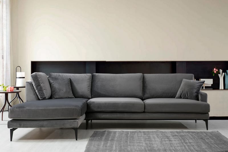 Ostberg Hörnsoffa med Divan Vänster - Svart - Möbler - Soffa - Divansoffor & schäslongsoffa