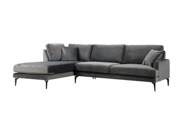 Ostberg Hörnsoffa med Divan Vänster - Svart - Möbler - Soffa - Divansoffor & schäslongsoffa
