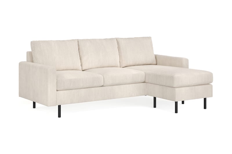 Peppe 3-sits Vändbar L-formad Divansoffa i Manchester - Beige - Möbler - Soffa - Divansoffor & schäslongsoffa