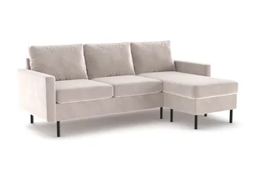 Peppe 3-sits Vändbar L-formad Divansoffa i Manchester - Beige - Möbler - Soffa - Divansoffor & schäslongsoffa