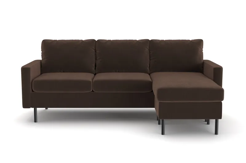 Peppe 3-sits Vändbar L-formad Divansoffa i Manchester - Brun - Möbler - Soffa - Divansoffor & schäslongsoffa