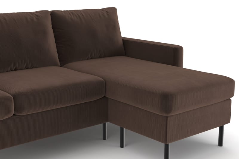 Peppe 3-sits Vändbar L-formad Divansoffa i Manchester - Brun - Möbler - Soffa - Divansoffor & schäslongsoffa