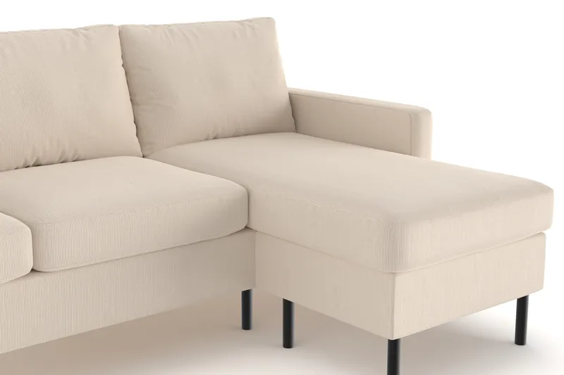 Peppe 3-sits Vändbar L-formad Divansoffa i Manchester - Greige - Möbler - Soffa - Divansoffor & schäslongsoffa