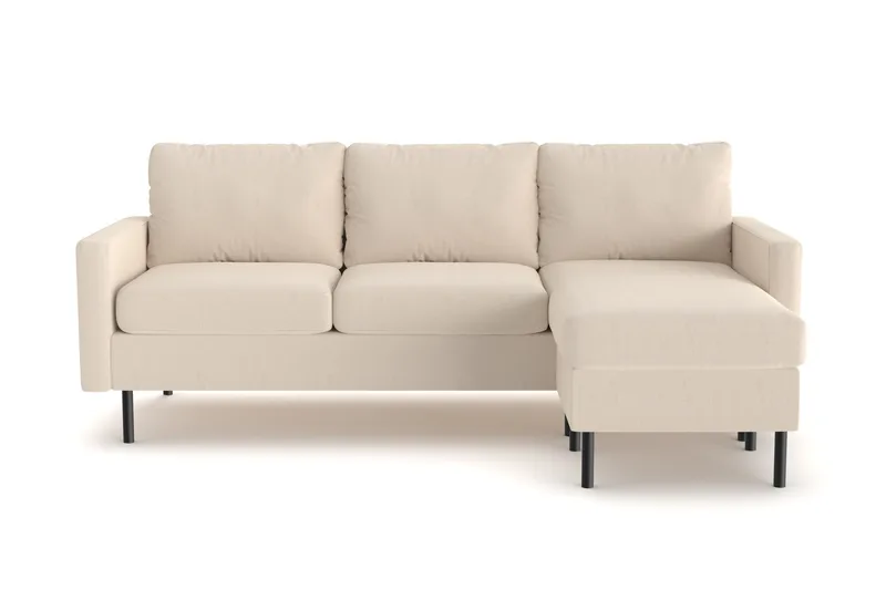 Peppe 3-sits Vändbar L-formad Divansoffa i Manchester - Greige - Möbler - Soffa - Divansoffor & schäslongsoffa