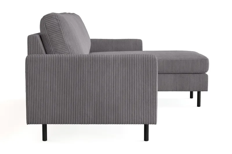 Peppe 3-sits Vändbar L-formad Divansoffa i Manchester - Mörkgrå - Möbler - Soffa - Divansoffor & schäslongsoffa