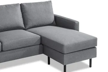 Peppe 3-sits Vändbar L-formad Divansoffa i Tyg - Ljusgrå - Möbler - Soffa - Divansoffor & schäslongsoffa