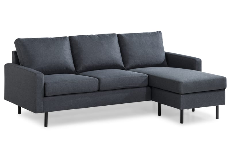 Peppe 3-sits Vändbar L-formad Divansoffa i Tyg - Mörkgrå - Möbler - Soffa - Divansoffor & schäslongsoffa