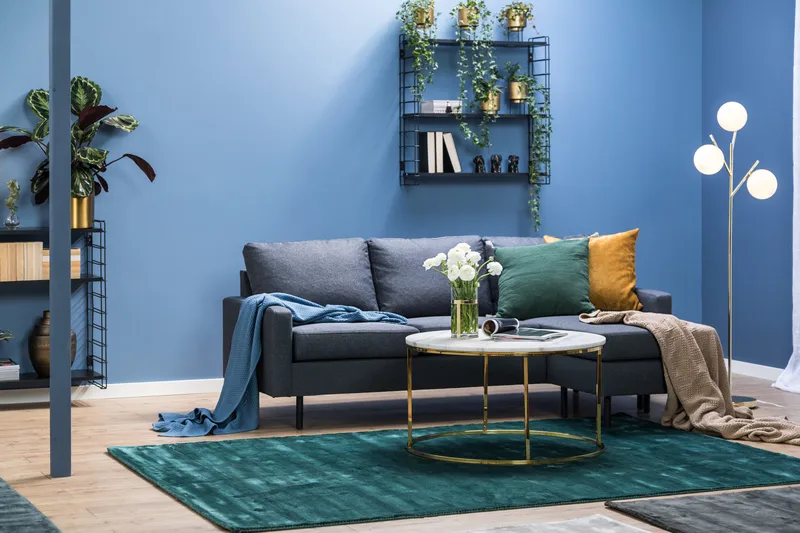 Peppe 3-sits Vändbar L-formad Divansoffa i Tyg - Mörkgrå - Möbler - Soffa - Divansoffor & schäslongsoffa