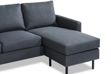 Peppe 3-sits Vändbar L-formad Divansoffa i Tyg - Mörkgrå - Möbler - Soffa - Divansoffor & schäslongsoffa