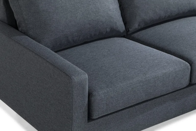 Peppe 3-sits Vändbar L-formad Divansoffa i Tyg - Mörkgrå - Möbler - Soffa - Divansoffor & schäslongsoffa