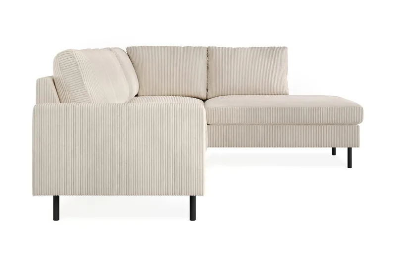 Peppe 4-sits Högervänd L-formad Schäslongsoffa i Manchester - Beige - Möbler - Soffa - Divansoffor & schäslongsoffa