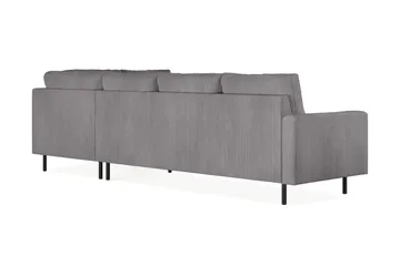Peppe 4-sits Högervänd L-formad Schäslongsoffa i Manchester - Mörkgrå - Möbler - Soffa - Divansoffor & schäslongsoffa