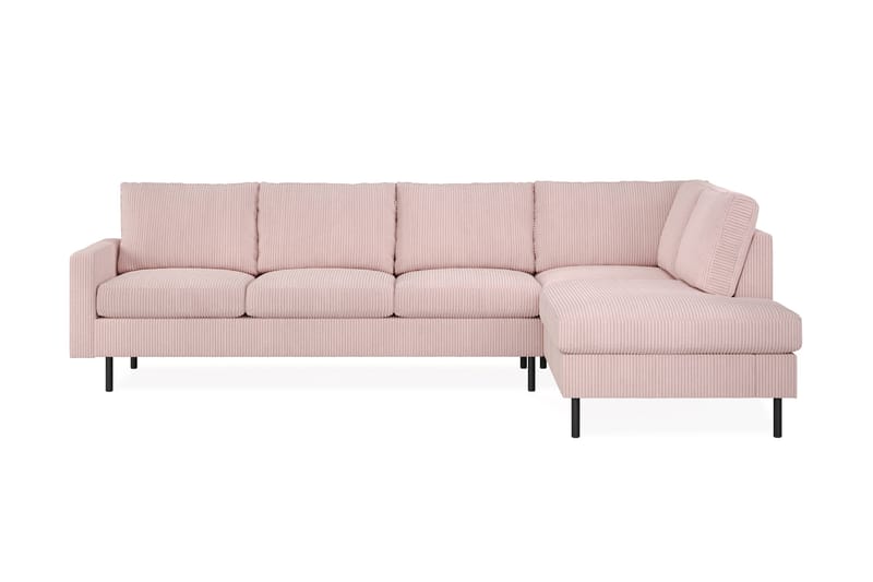 Peppe 4-sits Högervänd L-formad Schäslongsoffa i Manchester - Rosa - Möbler - Soffa - Divansoffor & schäslongsoffa