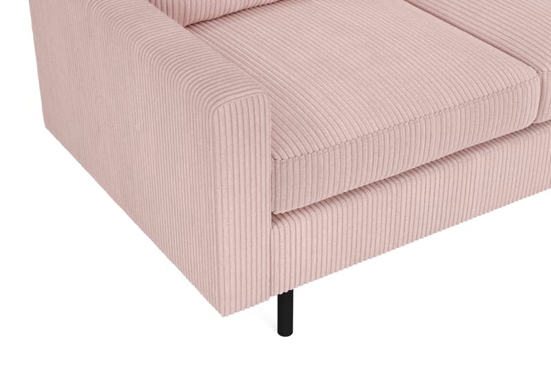 Peppe 4-sits Högervänd L-formad Schäslongsoffa i Manchester - Rosa - Möbler - Soffa - Divansoffor & schäslongsoffa