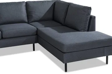 Peppe 4-sits Högervänd L-formad Schäslongsoffa i Tyg - Mörkgrå - Möbler - Soffa - Divansoffor & schäslongsoffa