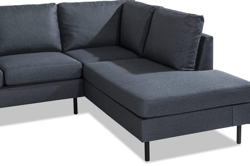 Peppe 4-sits Högervänd L-formad Schäslongsoffa i Tyg - Mörkgrå - Möbler - Soffa - Divansoffor & schäslongsoffa