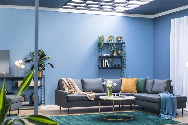 Peppe 4-sits Högervänd L-formad Schäslongsoffa i Tyg - Mörkgrå - Möbler - Soffa - Divansoffor & schäslongsoffa