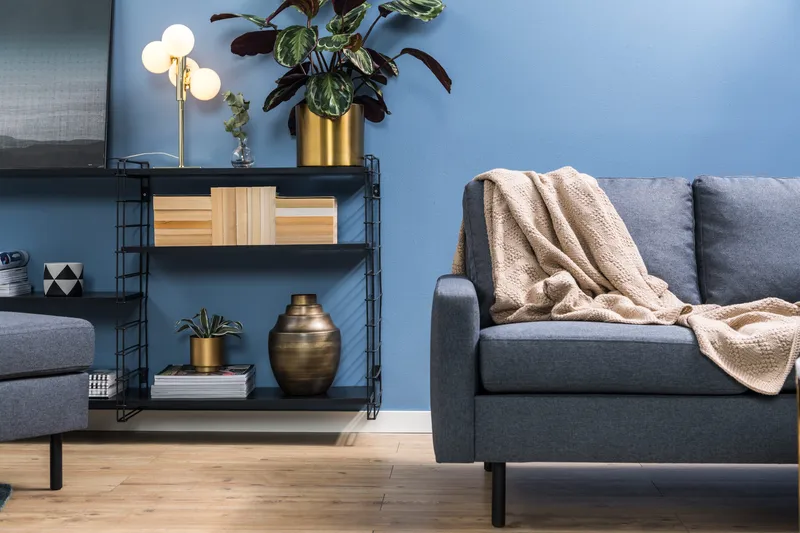 Peppe 4-sits Högervänd L-formad Schäslongsoffa i Tyg - Mörkgrå - Möbler - Soffa - Divansoffor & schäslongsoffa