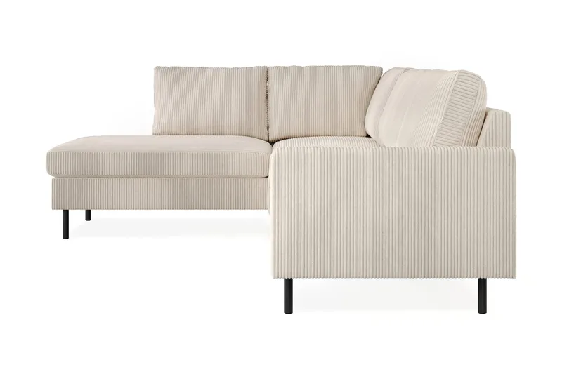 Peppe 4-sits Vänstervänd L-formad Schäslongsoffa i Manchester - Beige - Möbler - Soffa - Divansoffor & schäslongsoffa