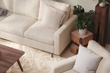 Peppe 4-sits Vänstervänd L-formad Schäslongsoffa i Manchester - Beige - Möbler - Soffa - Divansoffor & schäslongsoffa