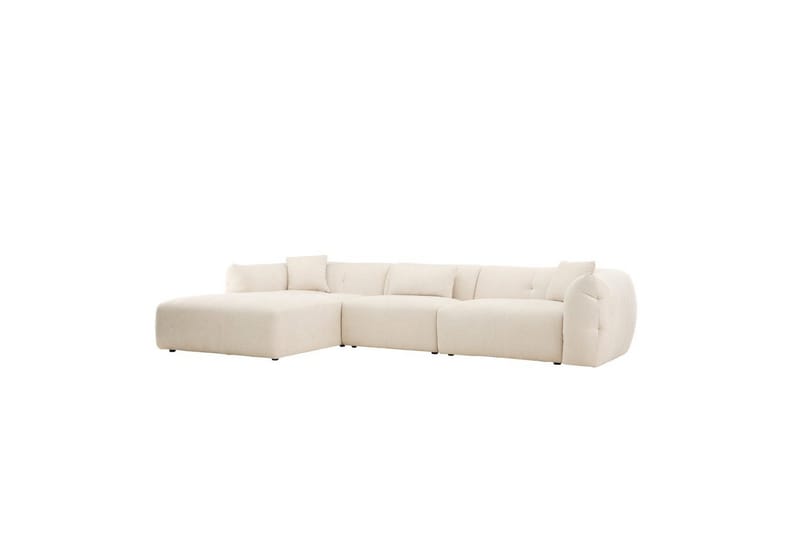 Positano 4-sits L-formad Hörnsoffa med Divan och Schäslong i Tyg - Beige - Möbler - Soffa - Divansoffor & schäslongsoffa