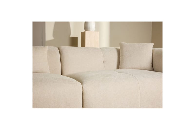 Positano 4-sits L-formad Hörnsoffa med Divan och Schäslong i Tyg - Beige - Möbler - Soffa - Divansoffor & schäslongsoffa