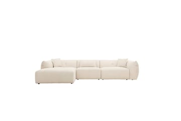 Positano 4-sits L-formad Hörnsoffa med Divan och Schäslong i Tyg - Beige - Möbler - Soffa - Divansoffor & schäslongsoffa