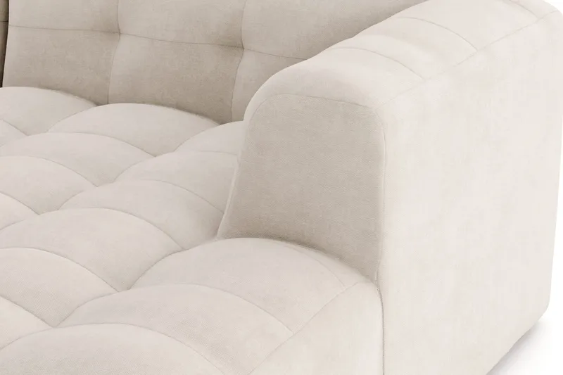 Puffy 3-sits bubblig soffa med divan höger - Beige - Möbler - Soffa - Divansoffor & schäslongsoffa