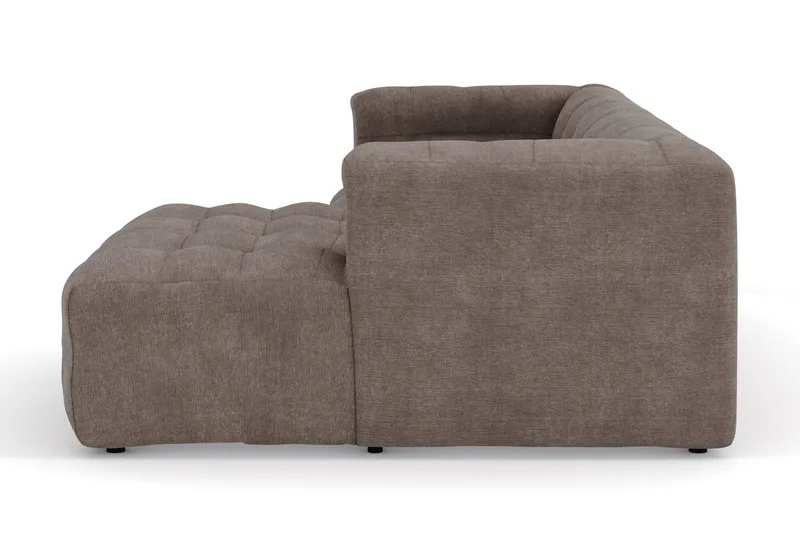 Puffy 3-sits bubblig soffa med divan höger - Brun - Möbler - Soffa - Divansoffor & schäslongsoffa