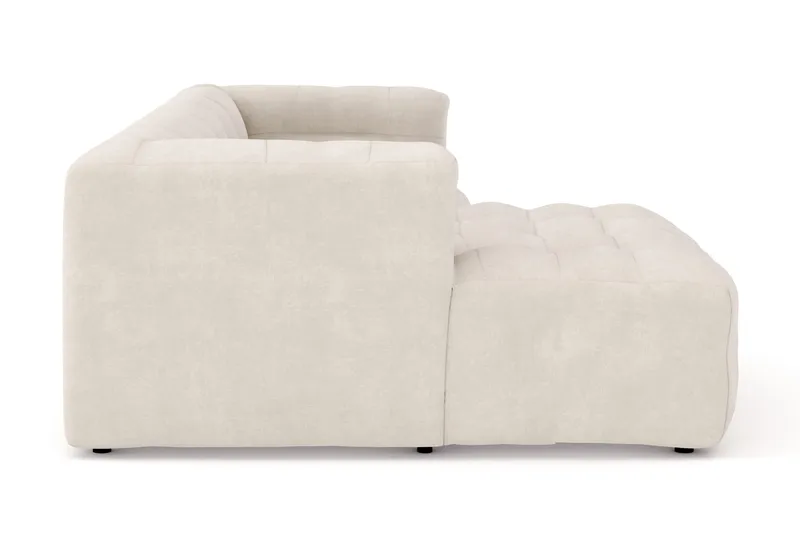 Puffy 3-sits bubblig soffa med divan vänster - Beige - Möbler - Soffa - Divansoffor & schäslongsoffa