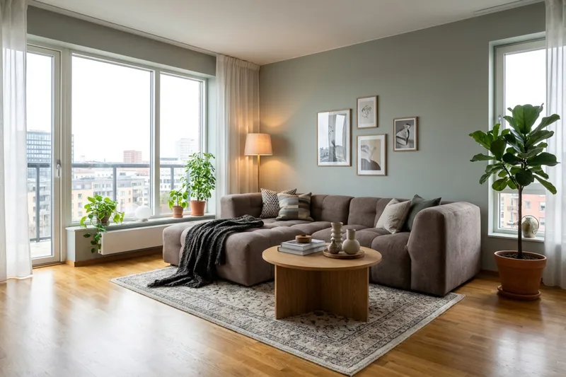 Puffy 3-sits bubblig soffa med divan vänster - Brun - Möbler - Soffa - Divansoffor & schäslongsoffa