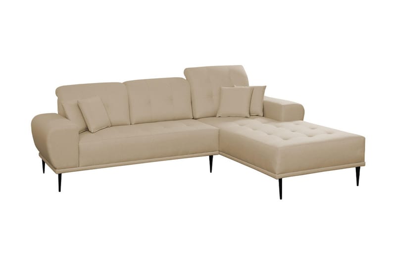 Rapale 3-sits Soffa med Divan Höger med Kuddar - Beige - Divansoffor & schäslongsoffa - 3 sits soffa med divan