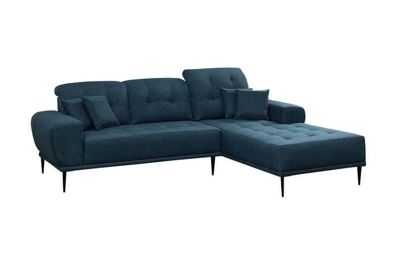 Rapale 3-sits Soffa med Divan Höger med Kuddar - Blå - Möbler - Soffa - Divansoffor & schäslongsoffa