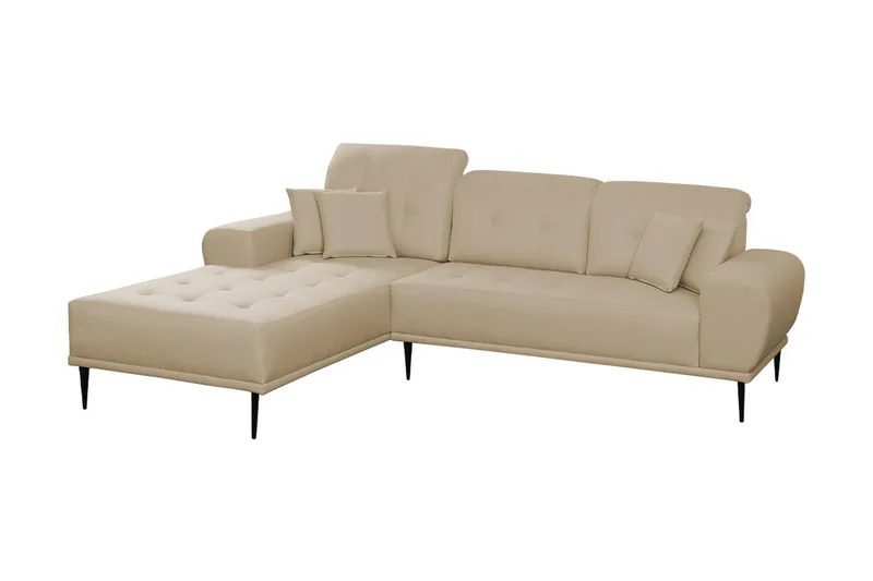 Rapale 3-sits Soffa med Divan Vänster med Kuddar - Beige - Möbler - Soffa - Divansoffor & schäslongsoffa