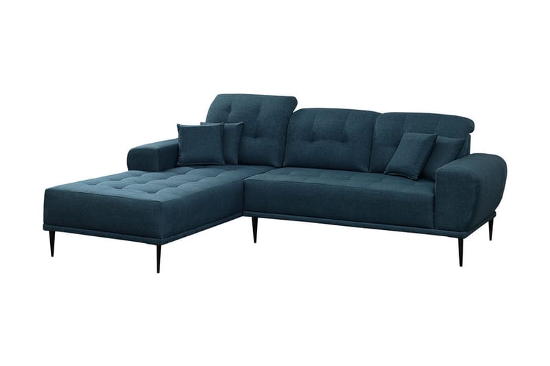 Rapale 3-sits Soffa med Divan Vänster med Kuddar - Blå - Divansoffor & schäslongsoffa - 3 sits soffa med divan